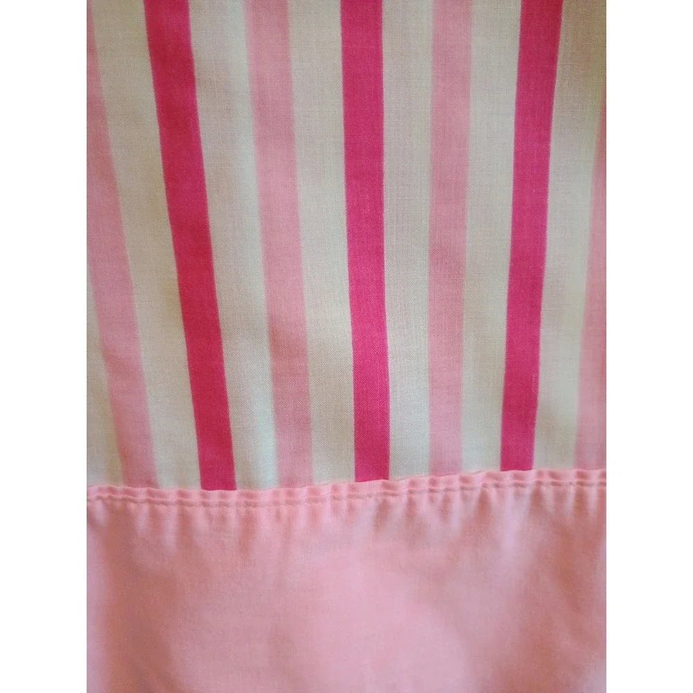 Vintage Fashion Manor Penn Prest Double Full Flat Sheet Pink Stripe Muslin